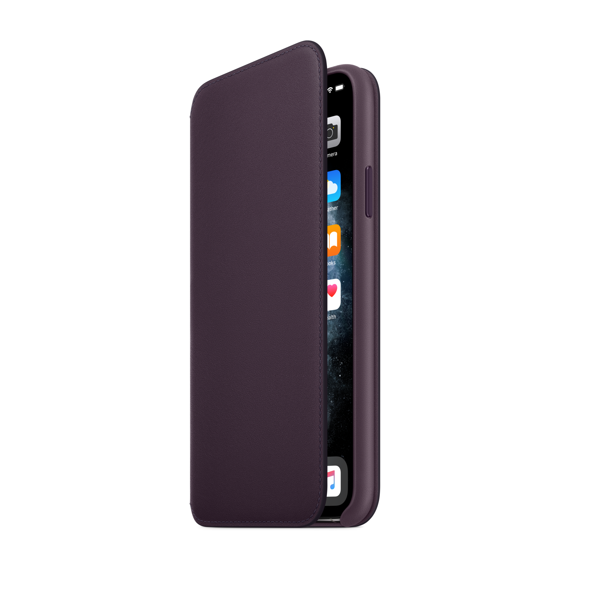 iPhone 11 Pro Max Leather Folio — Aubergine