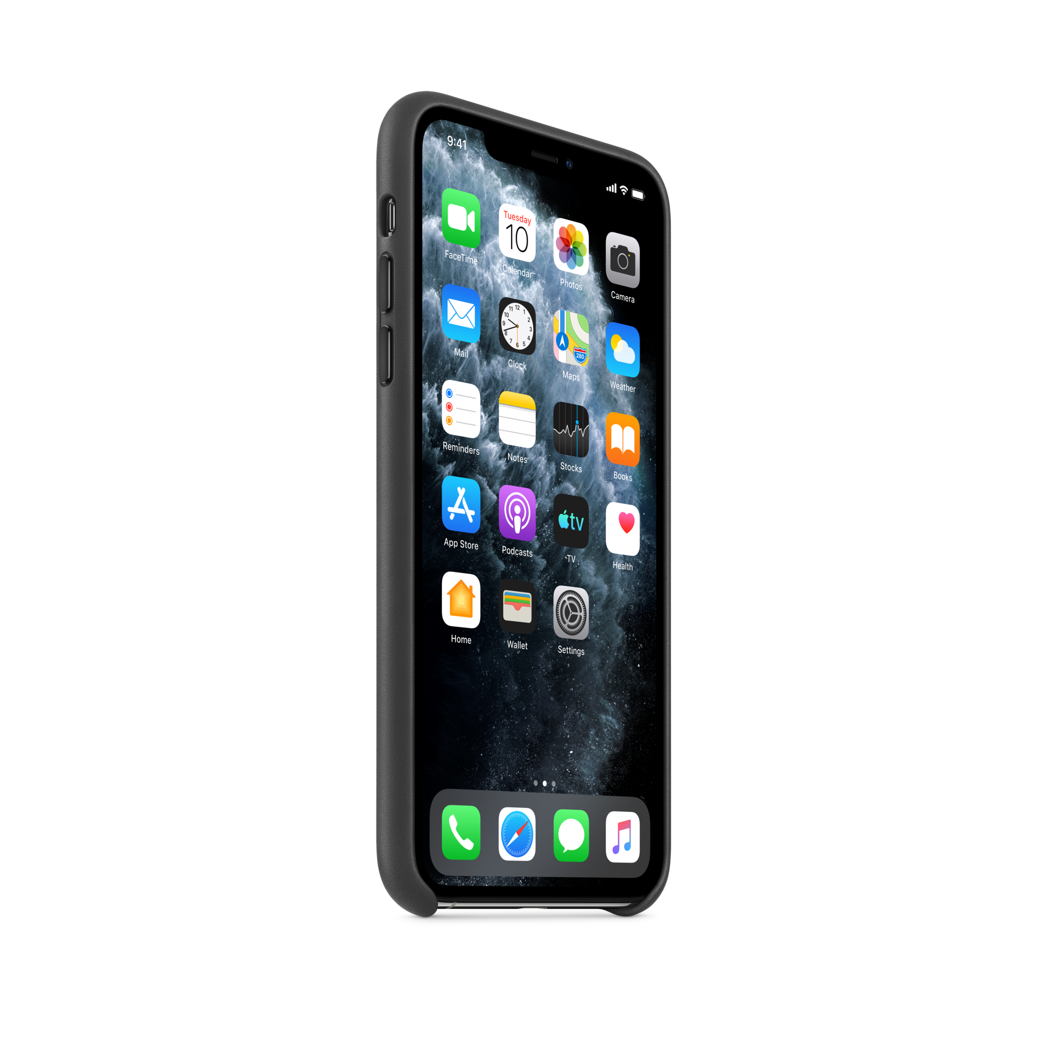 iPhone 11 Pro Max Leather Case — Black