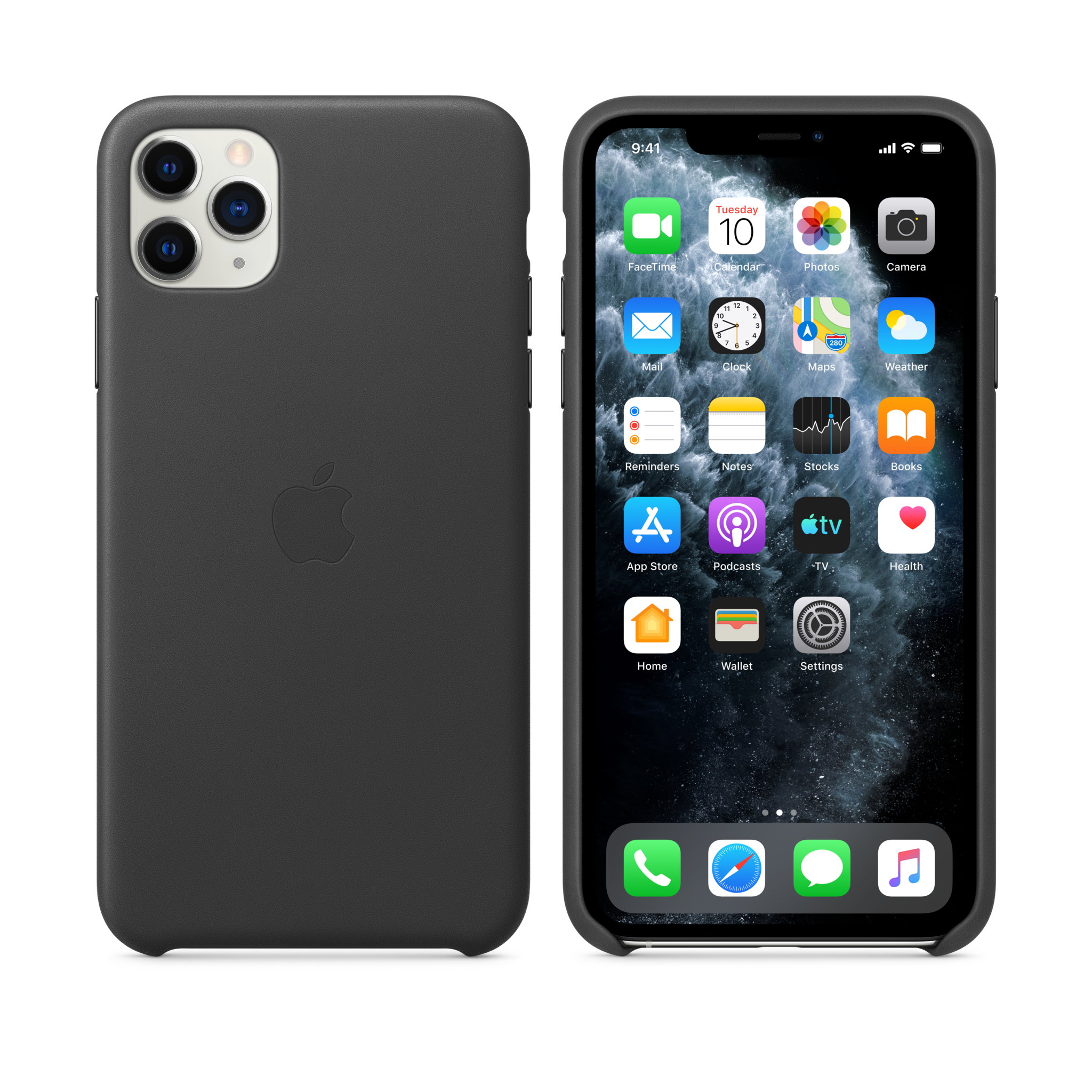 iPhone 11 Pro Max Leather Case — Black