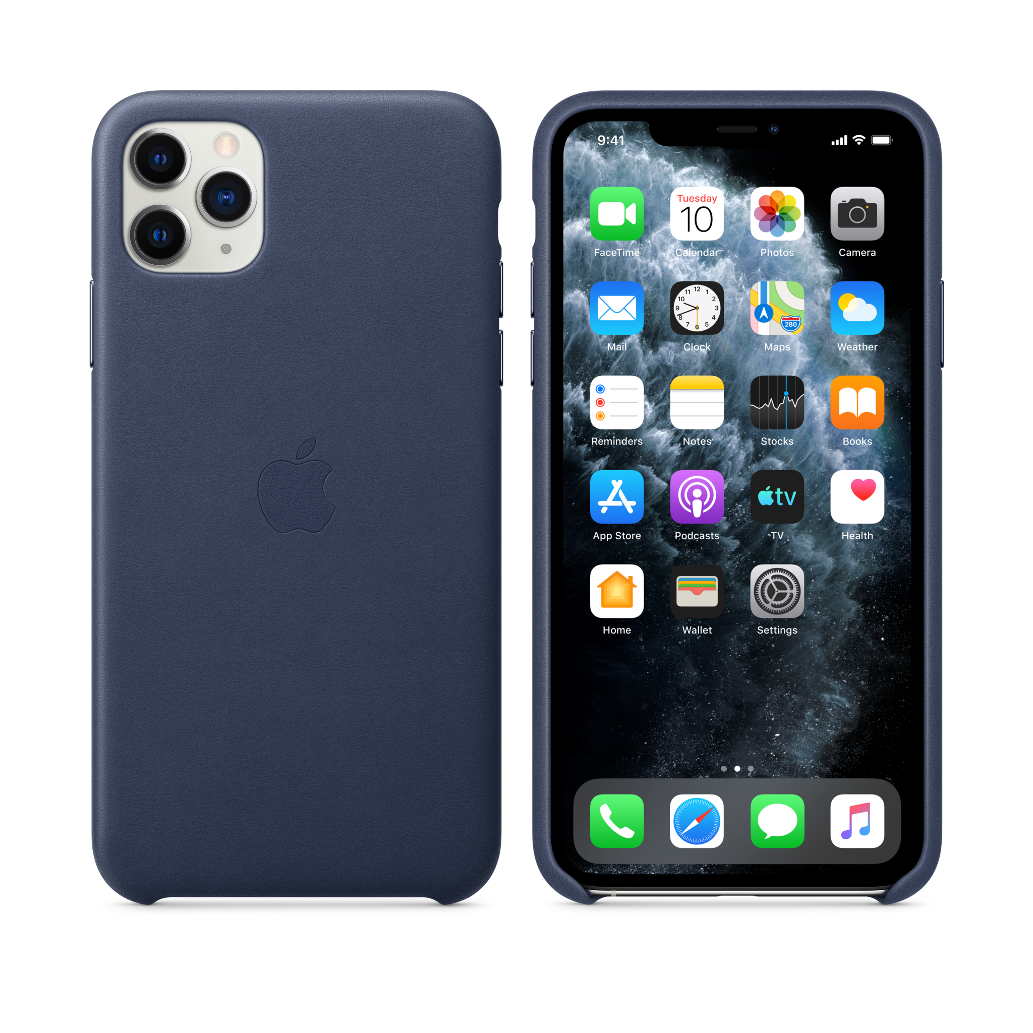 iPhone 11 Pro Max Leather Case — Midnight Blue