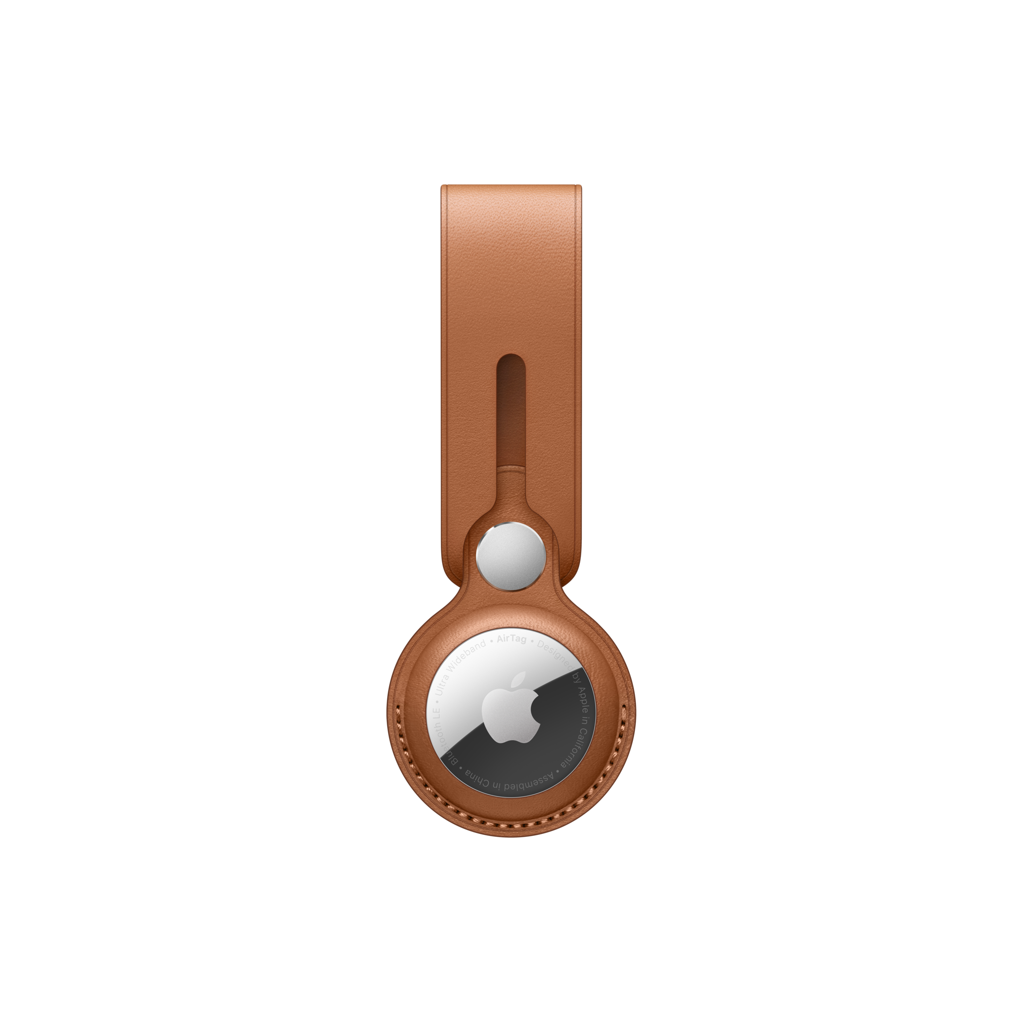 AirTag Leather Loop — Saddle Brown
