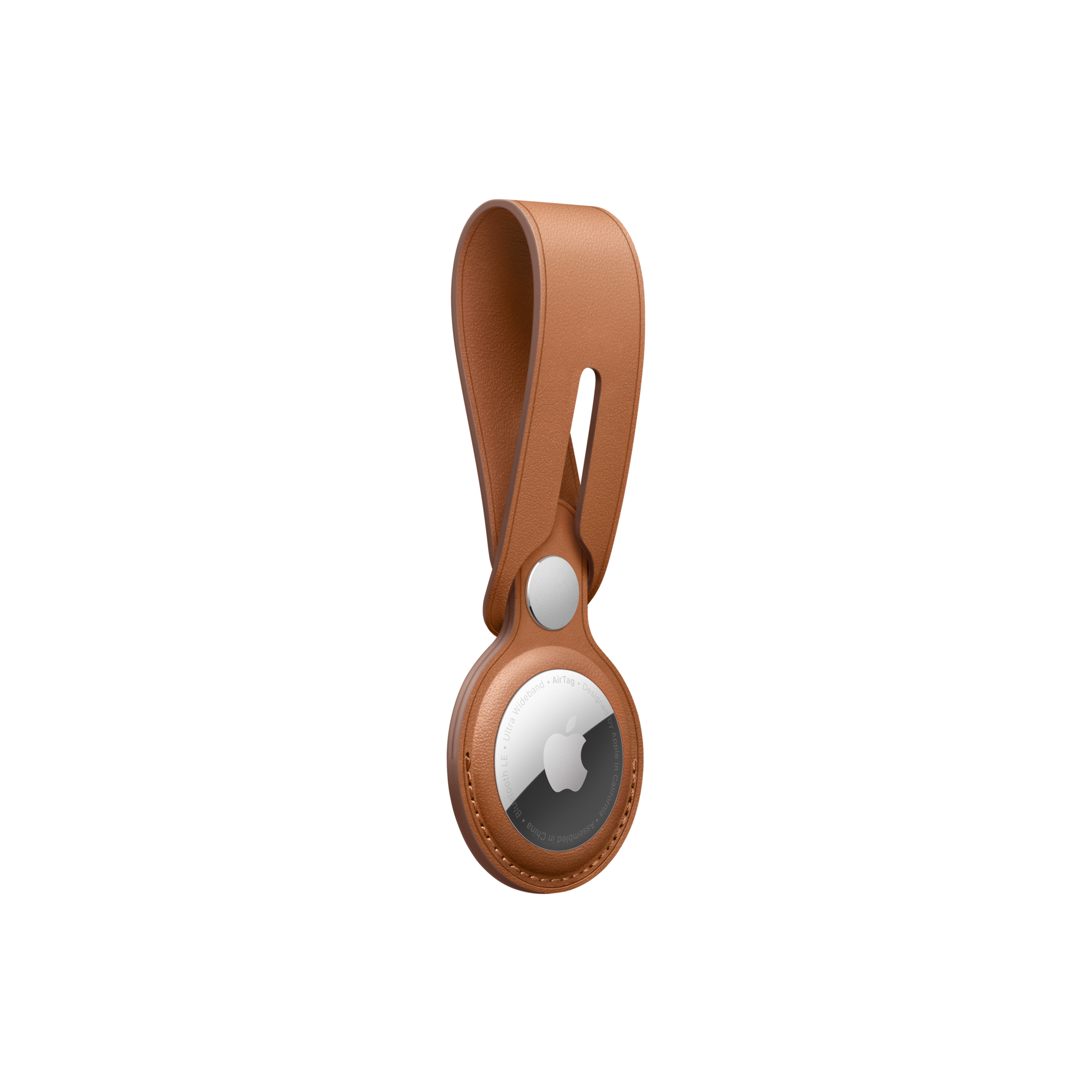 AirTag Leather Loop — Saddle Brown
