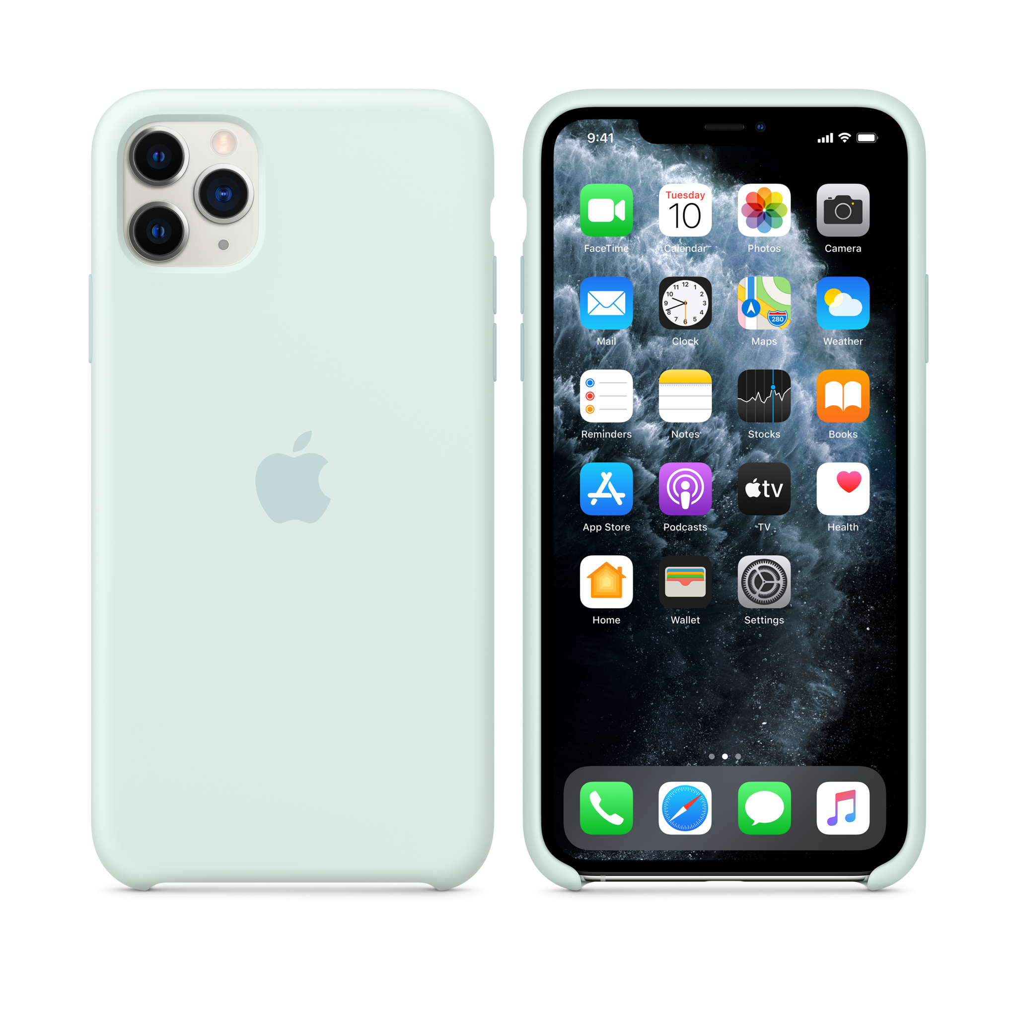 iPhone 11 Pro Max Silicone Case — Seafoam