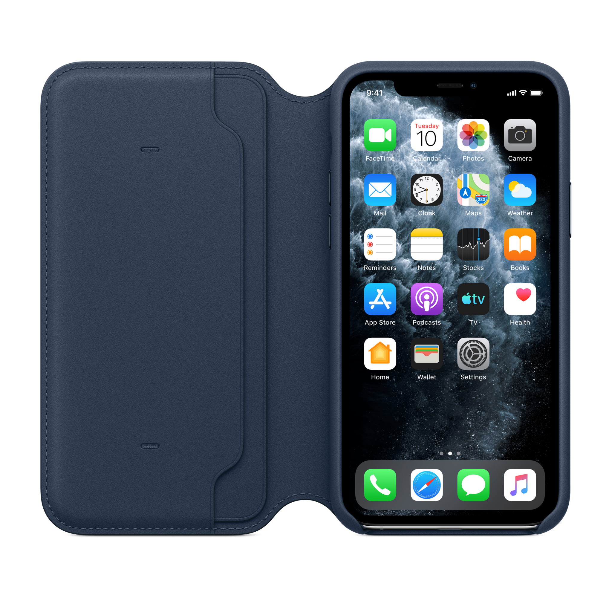 iPhone 11 Pro Leather Folio — Deep Sea Blue