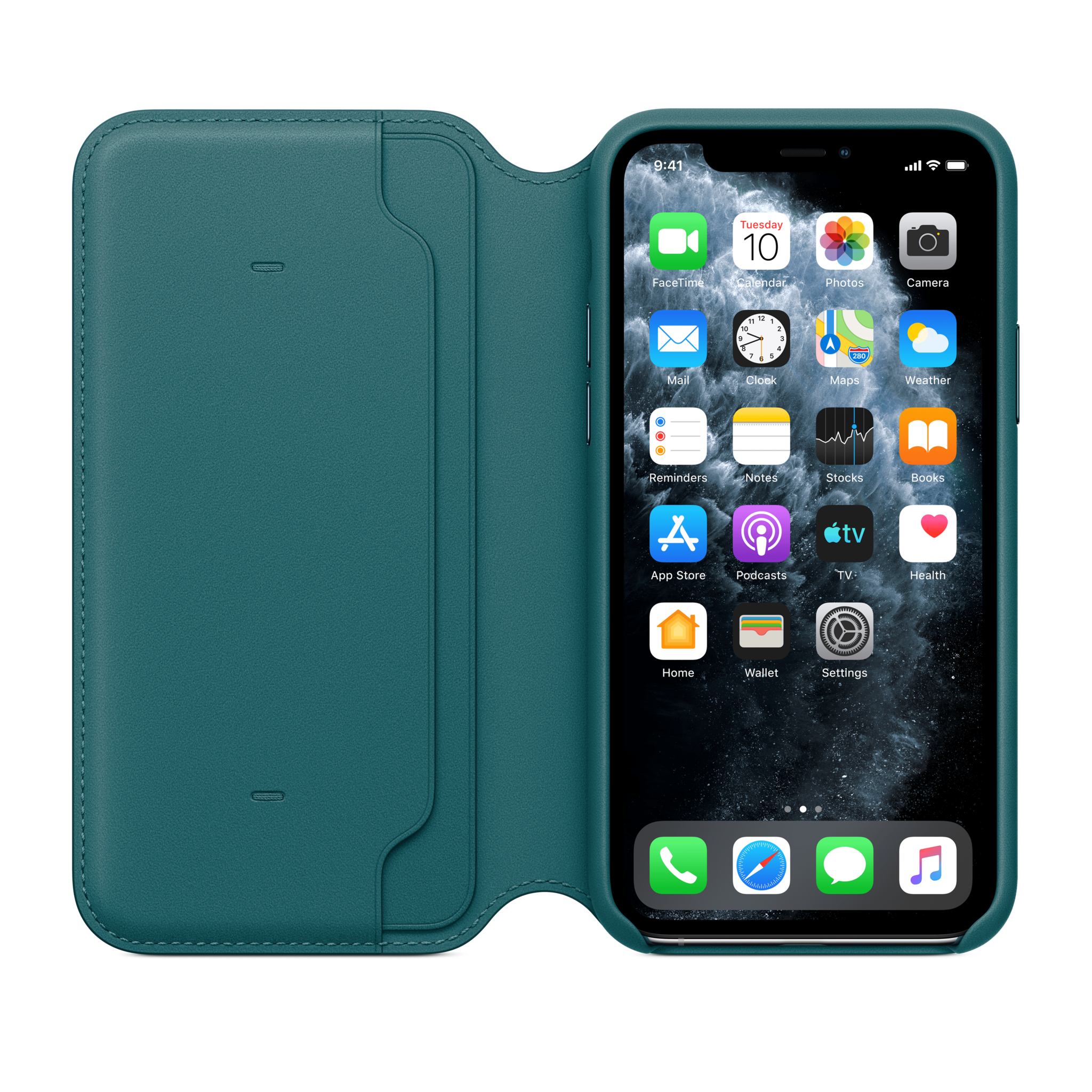 iPhone 11 Pro Leather Folio — Peacock