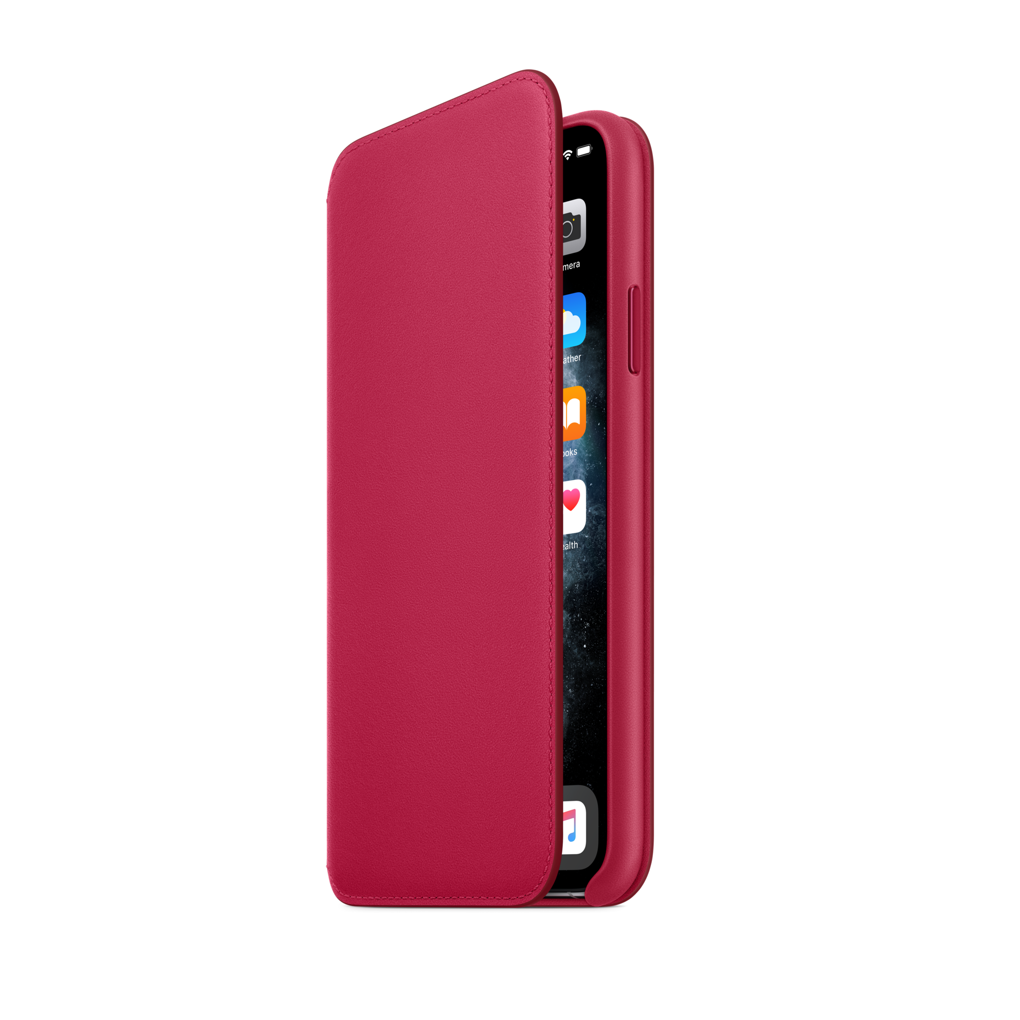 iPhone 11 Pro Max Leather Folio — Raspberry