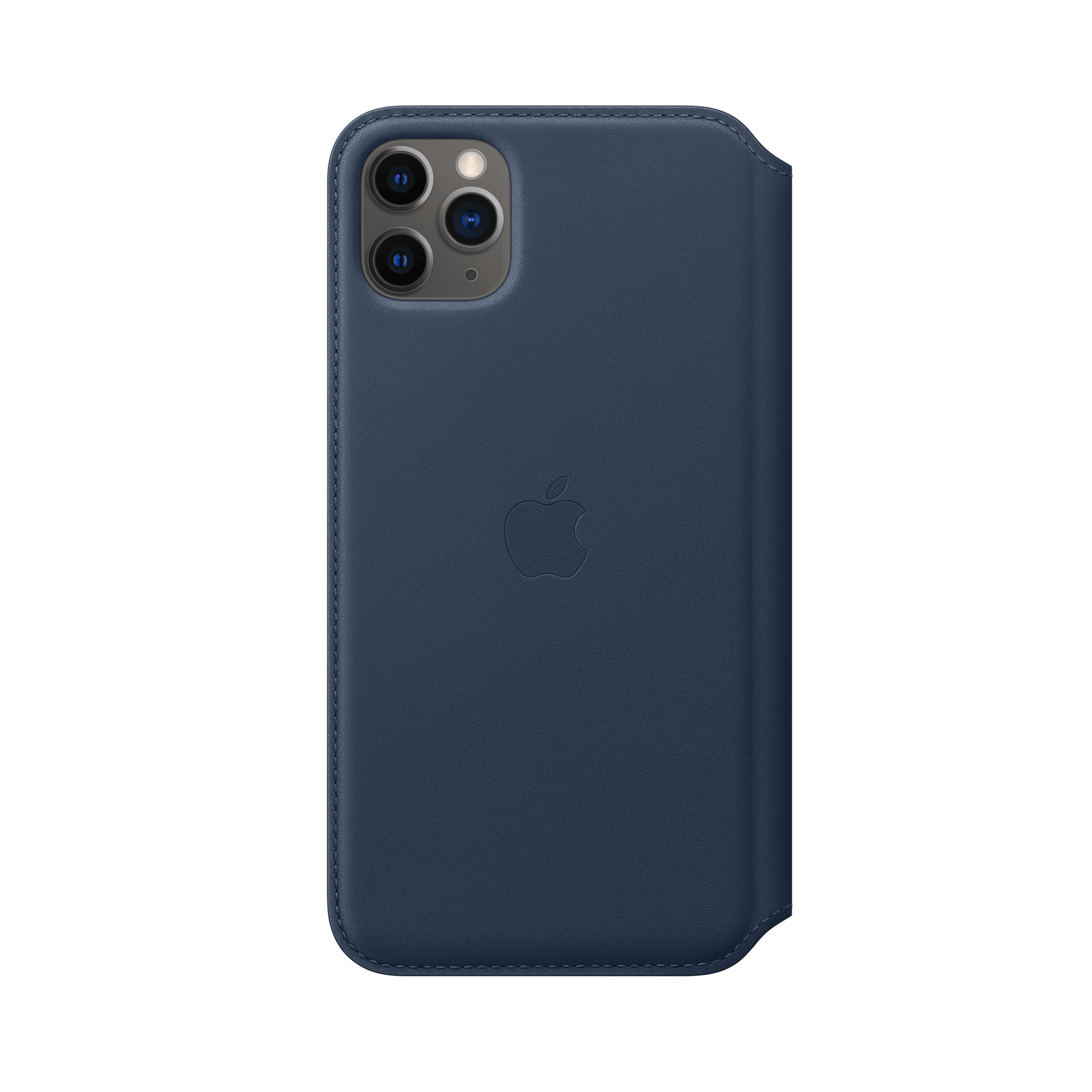 iPhone 11 Pro Max Leather Folio — Deep Sea Blue