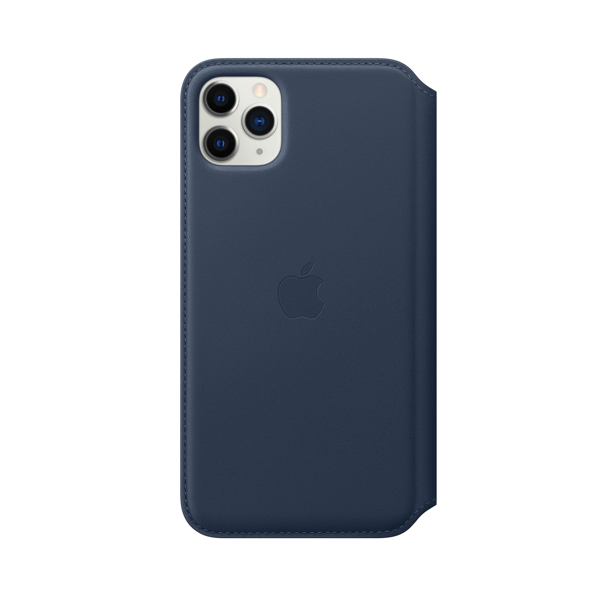 iPhone 11 Pro Max Leather Folio — Deep Sea Blue
