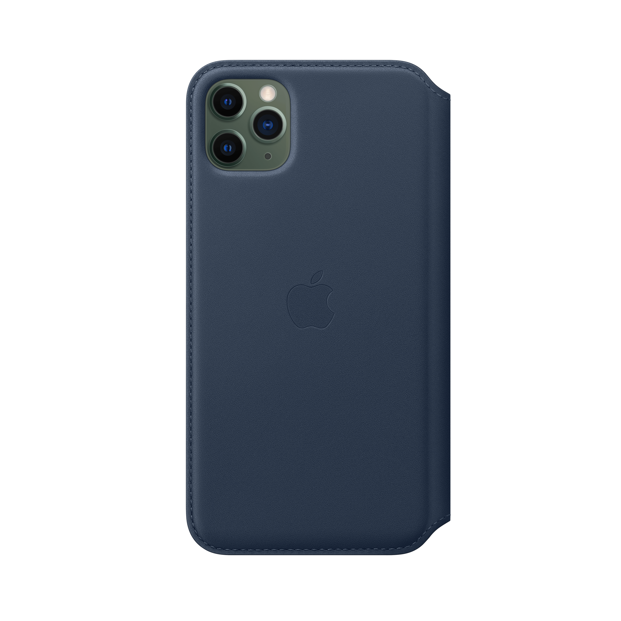 iPhone 11 Pro Max Leather Folio — Deep Sea Blue