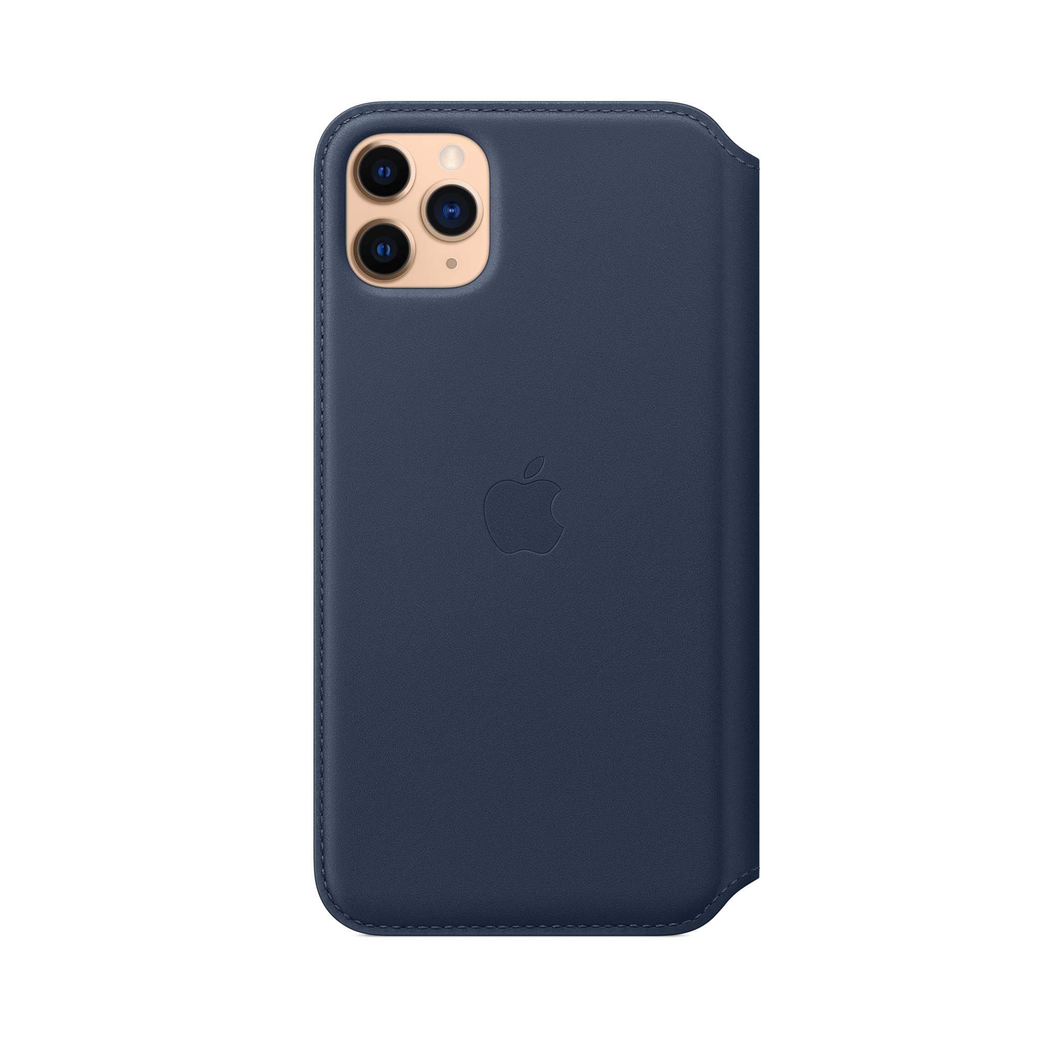 iPhone 11 Pro Max Leather Folio — Deep Sea Blue