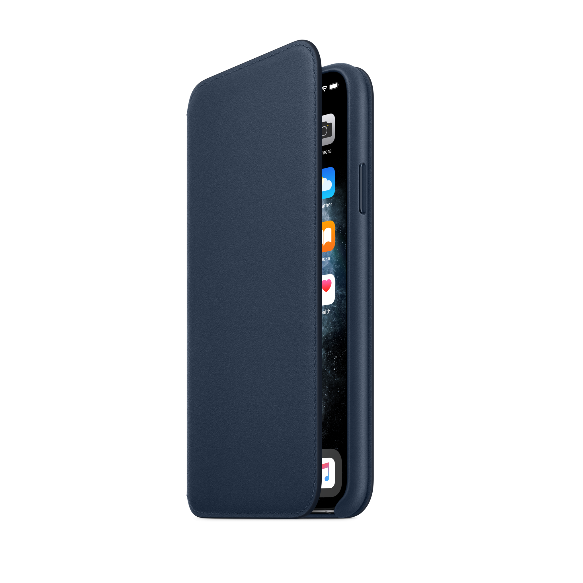 iPhone 11 Pro Max Leather Folio — Deep Sea Blue