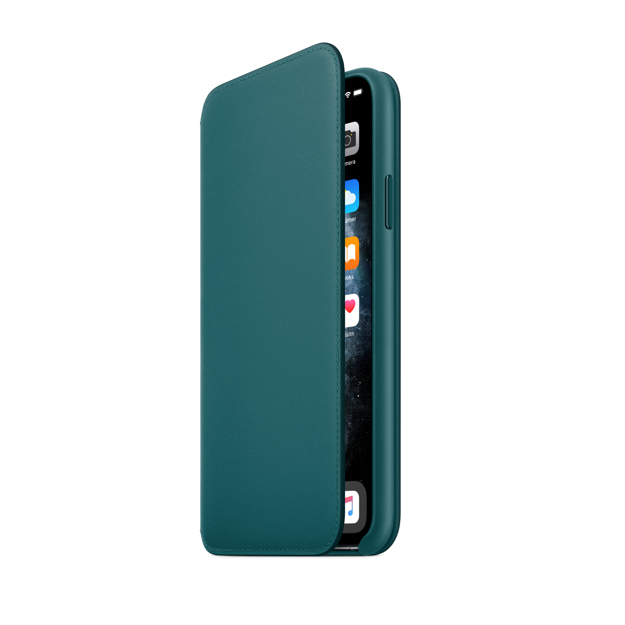iPhone 11 Pro Max Leather Folio — Peacock