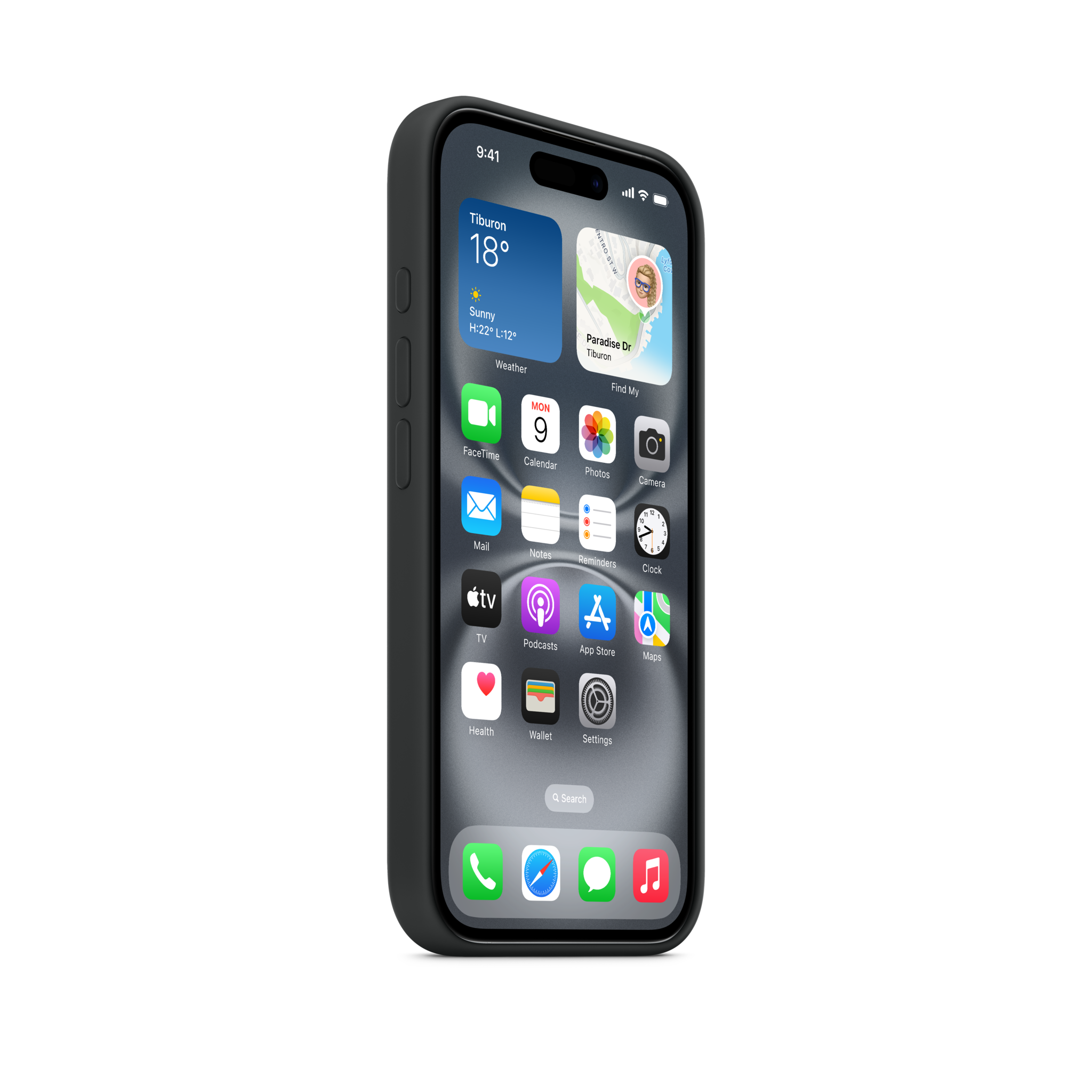 iPhone 16 Silicone Case with MagSafe — Black