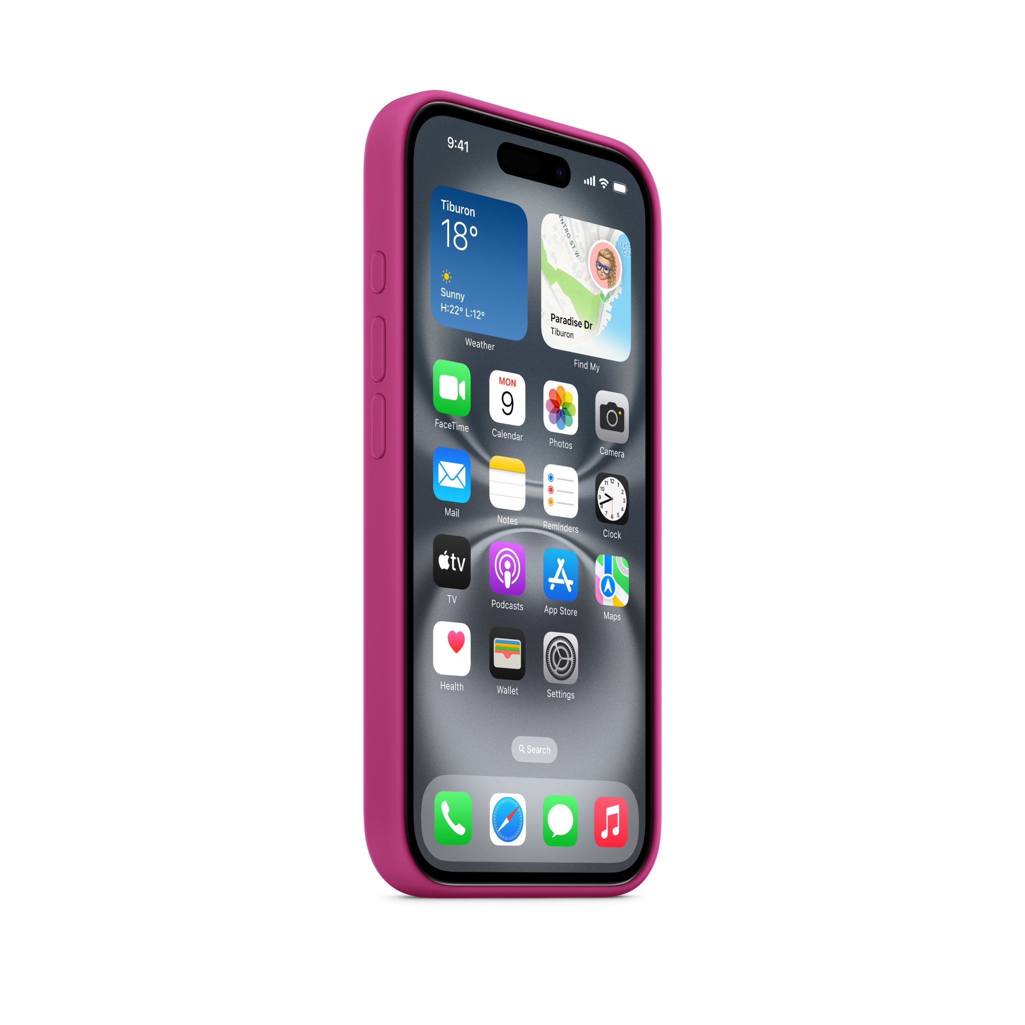 iPhone 16 Silicone Case with MagSafe — Fuchsia