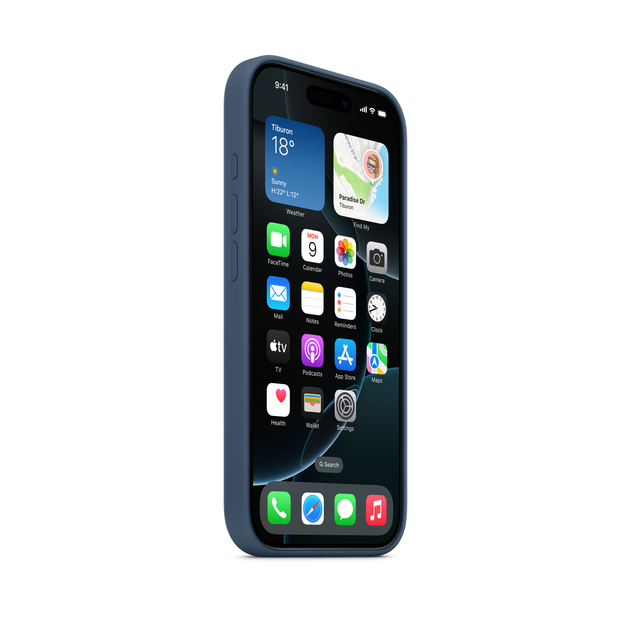 iPhone 16 Pro Silicone Case with MagSafe — Denim