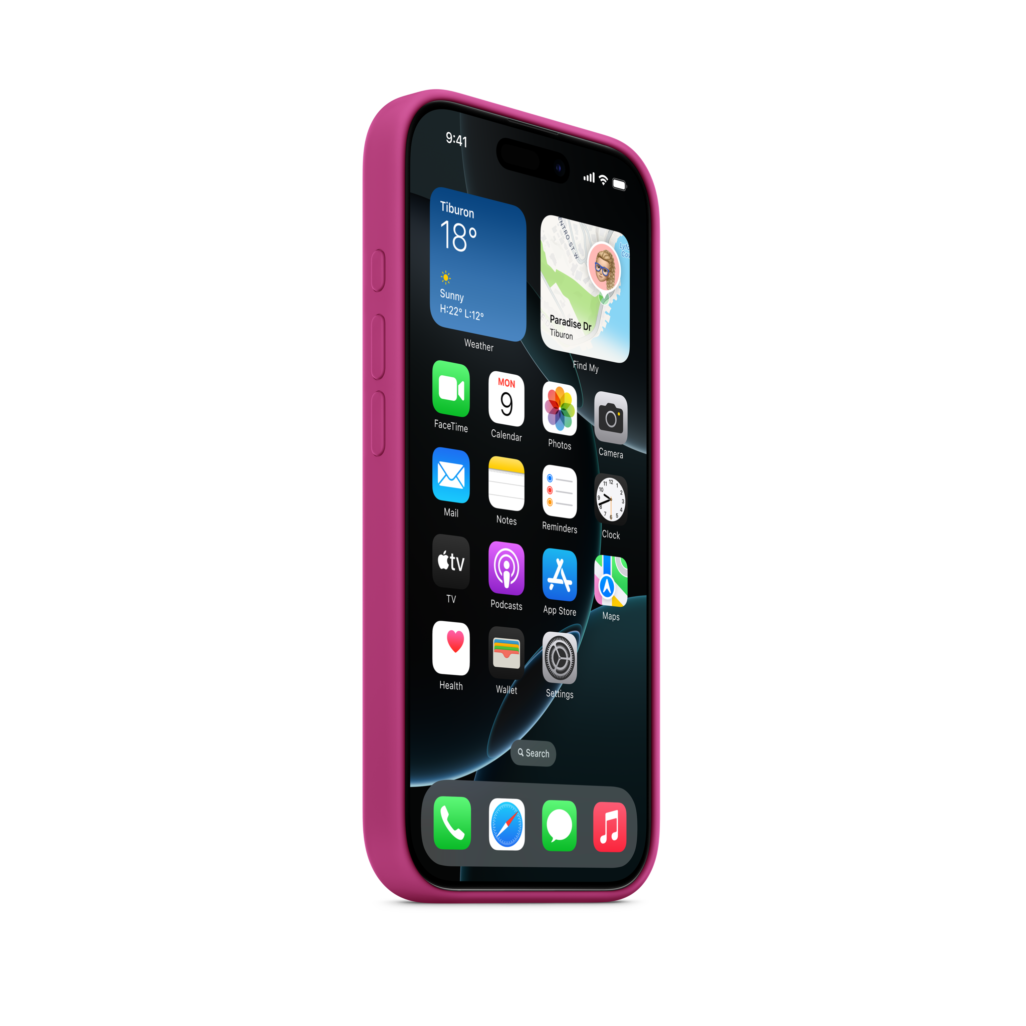 iPhone 16 Pro Silicone Case with MagSafe — Fuchsia