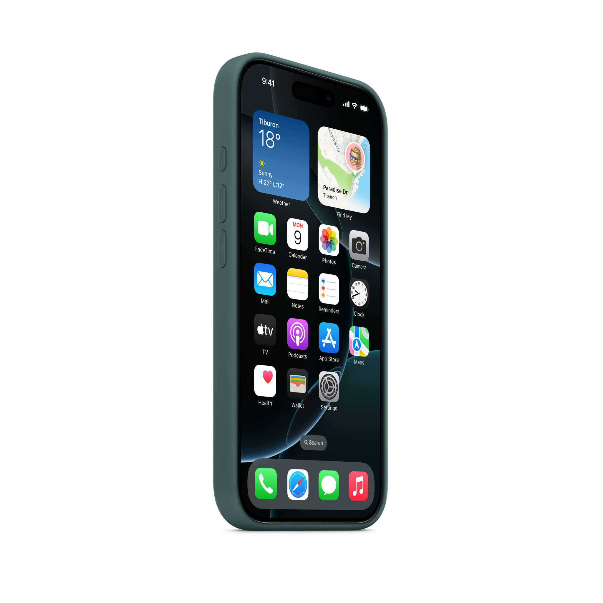 iPhone 16 Pro Silicone Case with MagSafe — Lake Green