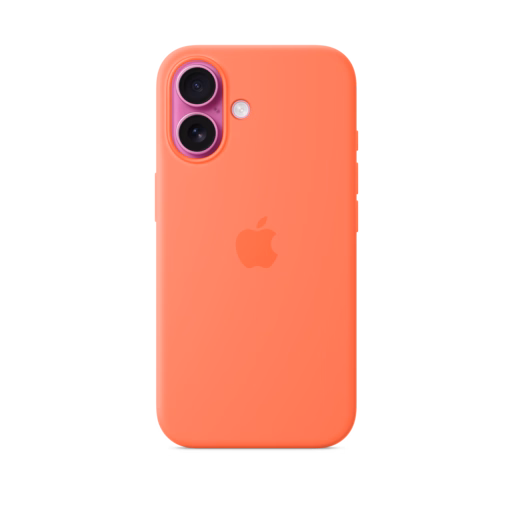 iPhone 16 Silicone Case with MagSafe — Tangerine