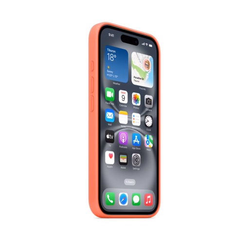 iPhone 16 Silicone Case with MagSafe — Tangerine