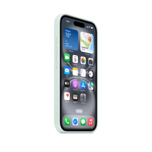 iPhone 16 Silicone Case with MagSafe — Aquamarine