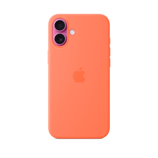iPhone 16 Plus Silicone Case with MagSafe — Tangerine