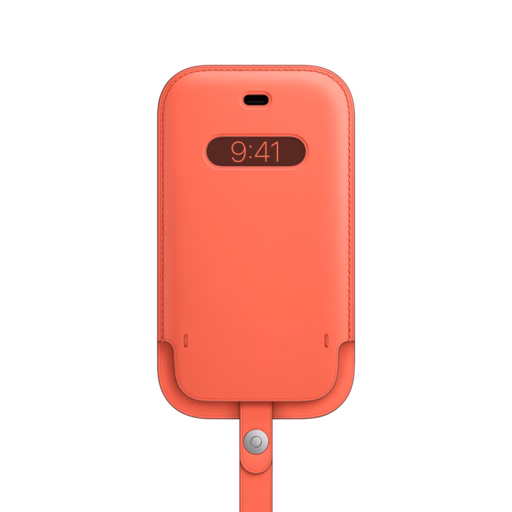 iPhone 12 mini Leather Sleeve — Pink Citrus iPhone 12 mini Leather Sleeve — Pink Citrus