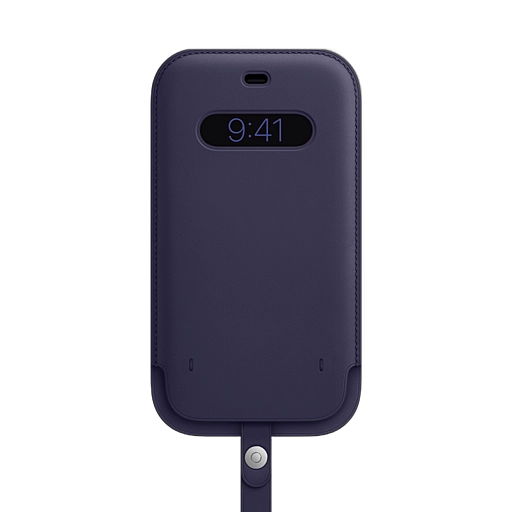 iPhone 12 Pro Max Leather Sleeve — Deep Violet iPhone 12 Pro Max Leather Sleeve — Deep Violet