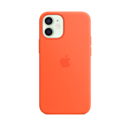 iPhone 12 mini Silicone Case with MagSafe — Electric Orange