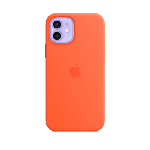 iPhone 12 & 12 Pro Silicone Case with MagSafe — Electric Orange