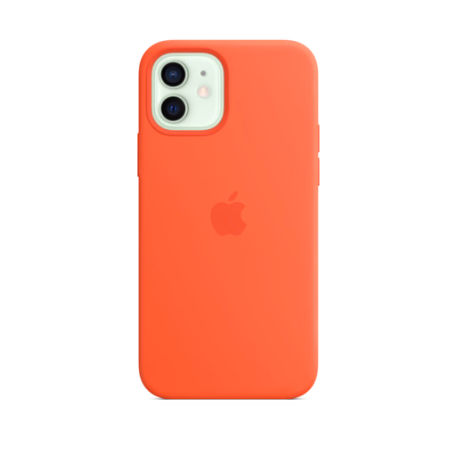 iPhone 12 & 12 Pro Silicone Case with MagSafe — Electric Orange