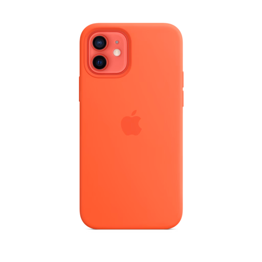 iPhone 12 & 12 Pro Silicone Case with MagSafe — Electric Orange