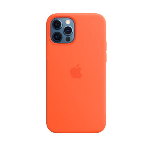 iPhone 12 & 12 Pro Silicone Case with MagSafe — Electric Orange