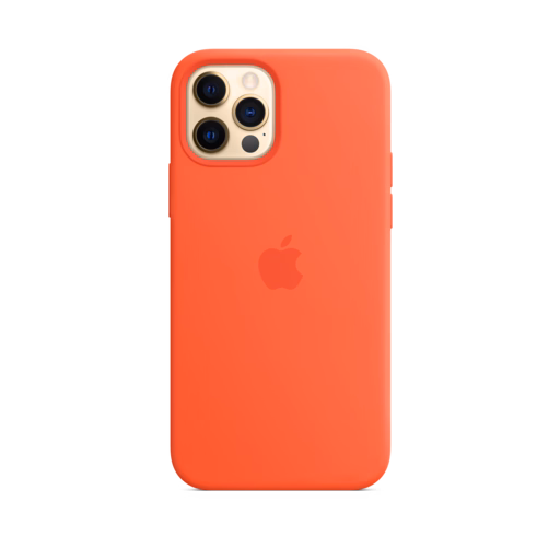 iPhone 12 & 12 Pro Silicone Case with MagSafe — Electric Orange