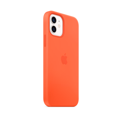 iPhone 12 & 12 Pro Silicone Case with MagSafe — Electric Orange