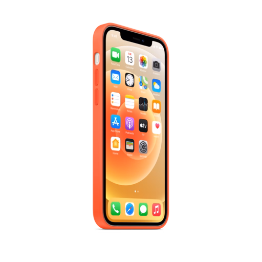 iPhone 12 & 12 Pro Silicone Case with MagSafe — Electric Orange