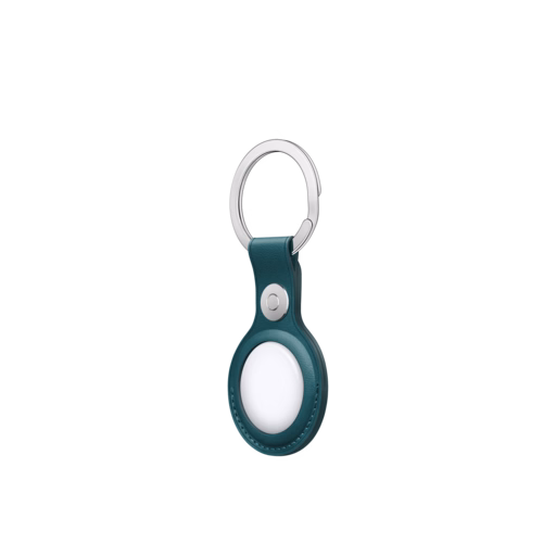 AirTag Leather Key Ring — Forest Green