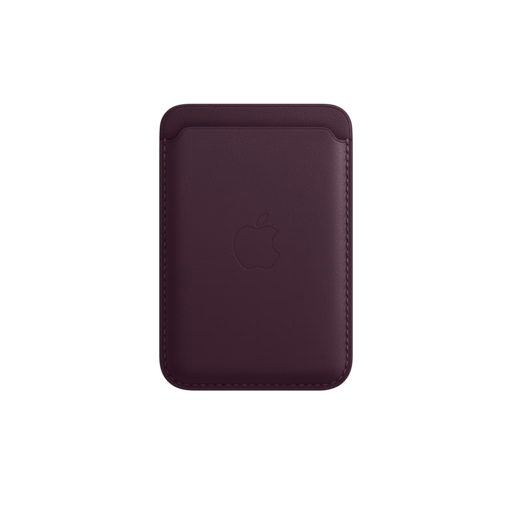 MagSafe iPhone Leather Wallet — Dark Cherry
