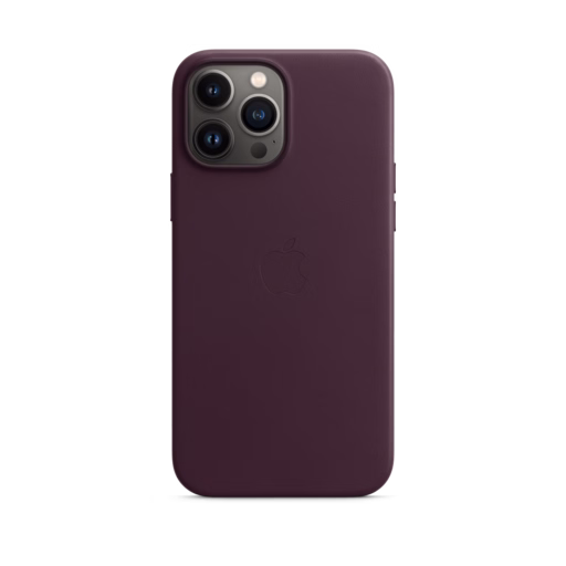 iPhone 13 Pro Max Leather Case — Dark Cherry
