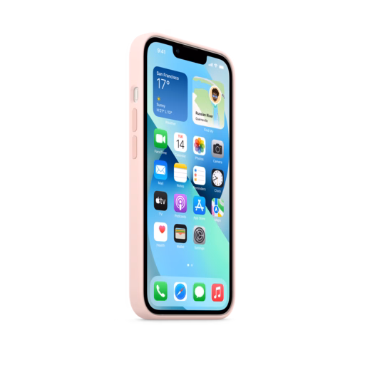 iPhone 13 Silicone Case with MagSafe — Chalk Pink