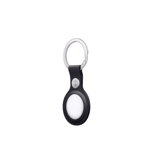 AirTag Leather Key Ring — Midnight