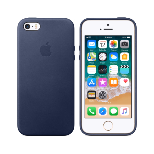 iPhone SE Leather Case — Midnight Blue