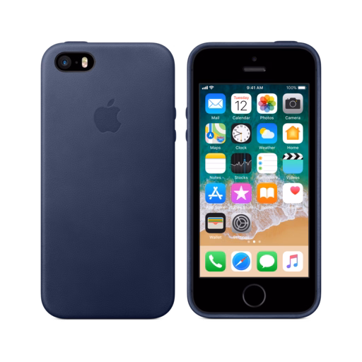 iPhone SE Leather Case — Midnight Blue