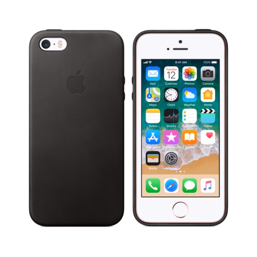 iPhone SE Leather Case — Black
