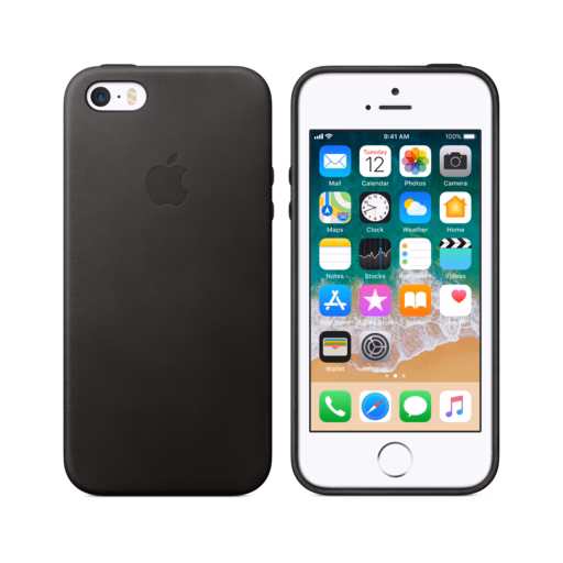 iPhone SE Leather Case — Black