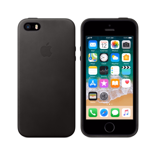 iPhone SE Leather Case — Black