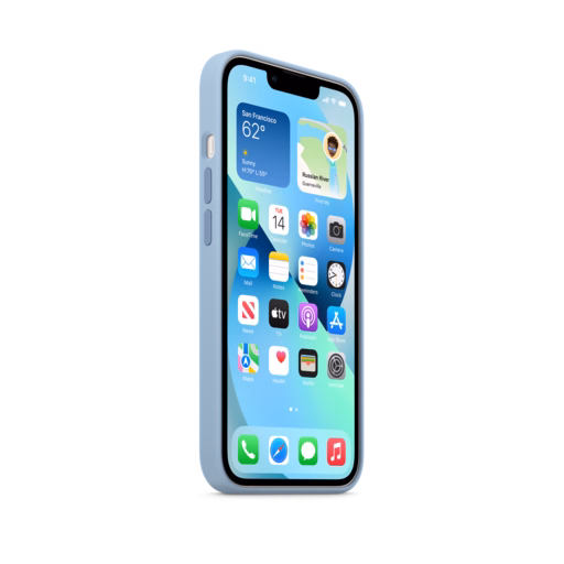 iPhone 13 Silicone Case with MagSafe — Blue Fog