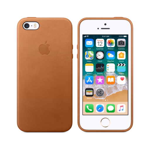 iPhone SE Leather Case — Saddle Brown