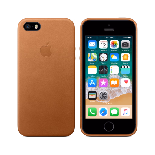 iPhone SE Leather Case — Saddle Brown
