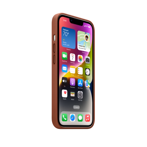 iPhone 14 Leather Case with MagSafe — Umber