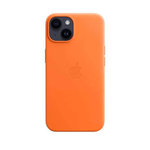 iPhone 14 Leather Case with MagSafe — Orange